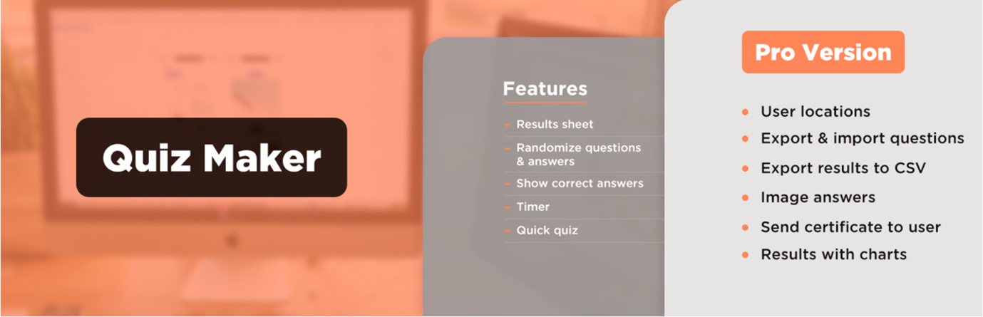 Quiz maker landing page