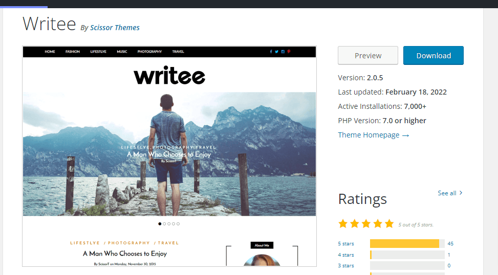 free wordpress theme for blog